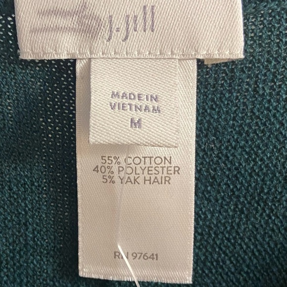 J Jill evergreen midi swing dress knit long sleeve Medium NWT - Picture 7 of 8